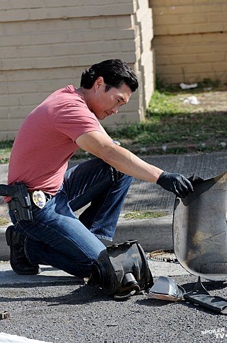 Chin Ho Kelly (Daniel Dae Kim) tente de découvrir des indices sur le lieu de l'accident.